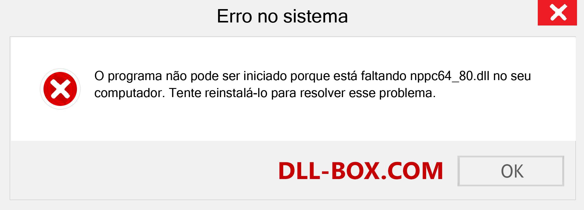 Arquivo nppc64_80.dll ausente ?. Download para Windows 7, 8, 10 - Correção de erro ausente nppc64_80 dll no Windows, fotos, imagens